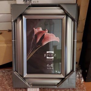 Prinz 4"x6" Pewter Metal (Warm Silver) Monroe Photo Frame  #1789-465 New in Box